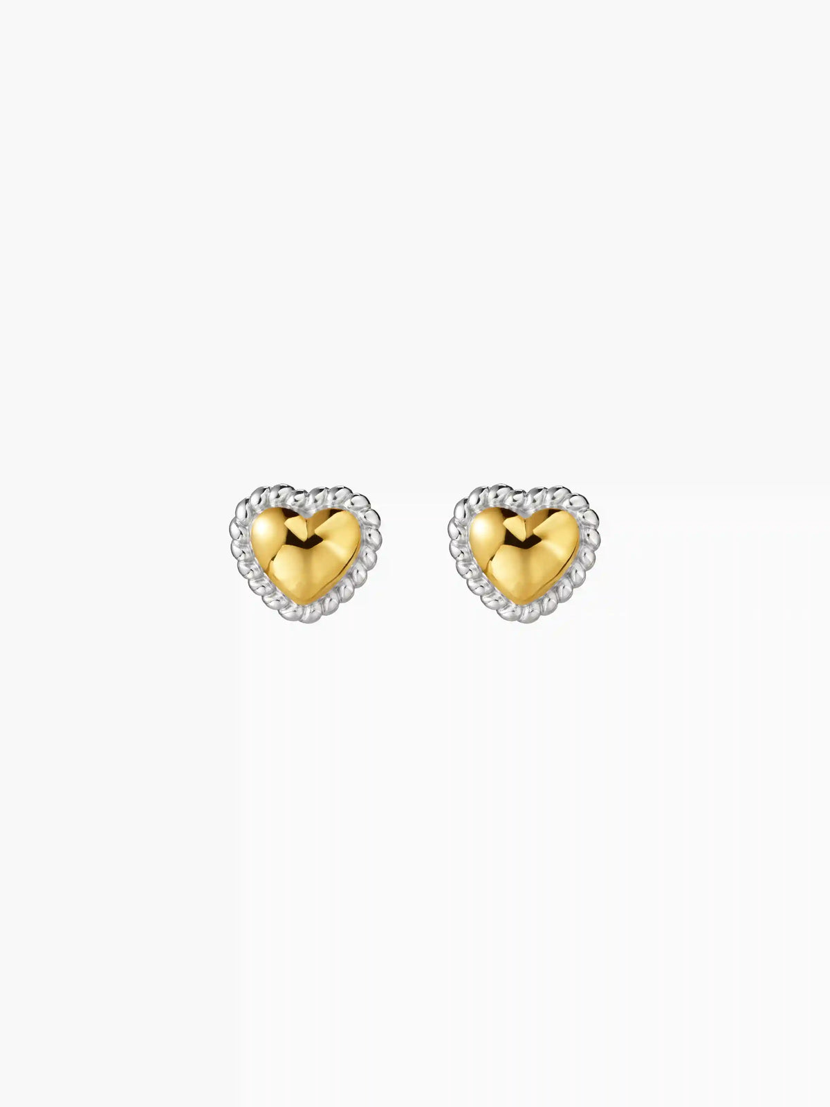 HEART TWISTED 18K GOLD PLATED STAINLESS STEEL STUD EARRINGS