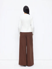 Knit Collar Metal Detail Cinched Waist Cardigan