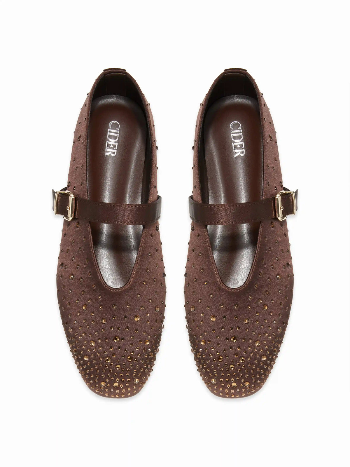 RHINESTONE BUCKLE MARY JANE FLATS