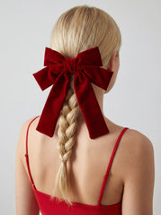 Solid Bowknot Decor Hair Clip