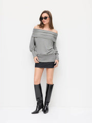 Cotton-blend Off-shoulder Ruched Puff Sleeve Top