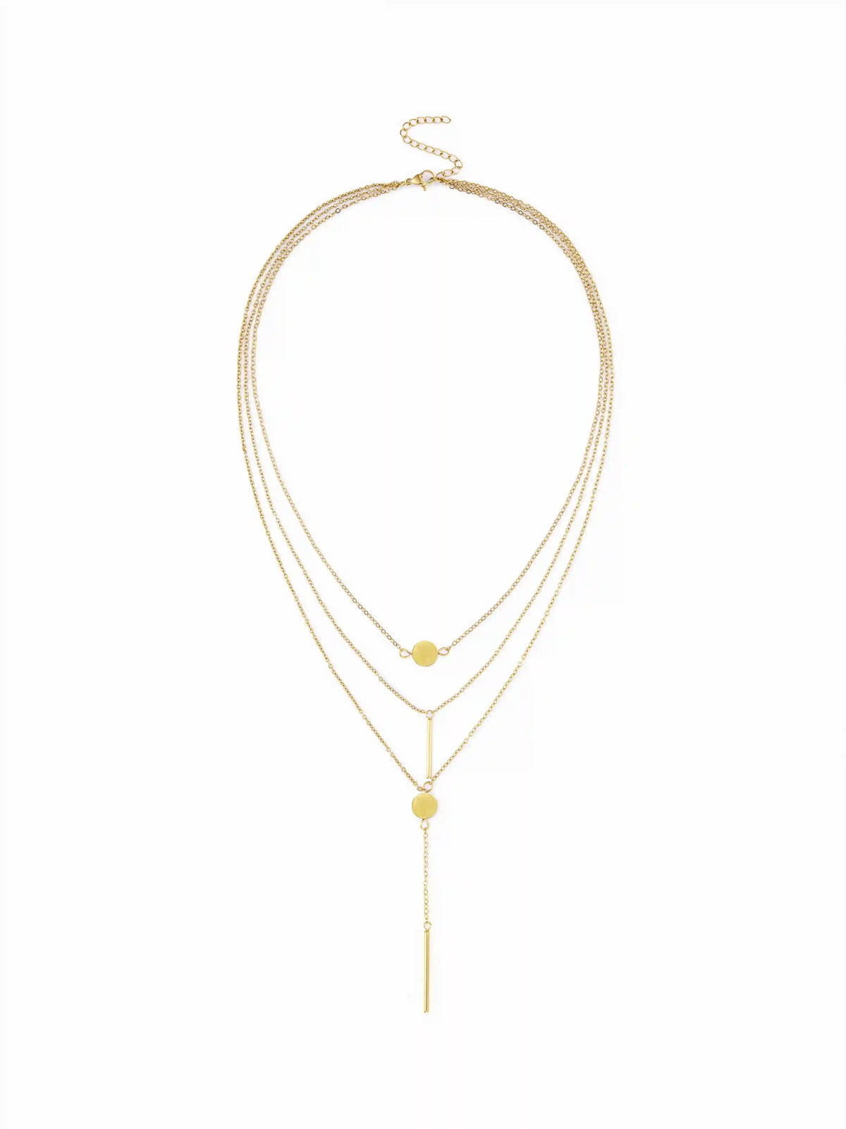GEOMETRIC PENDANT LAYERED NECKLACE