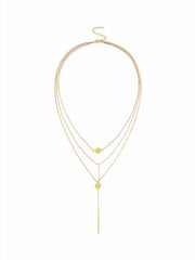 GEOMETRIC PENDANT LAYERED NECKLACE