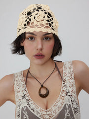 FLORAL KNITTED HAT