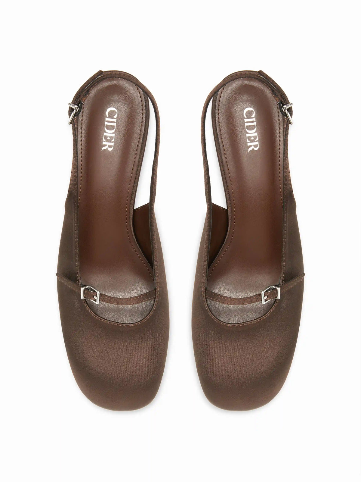 ROUND TOE SLINGBACK CHUNKY HEELS