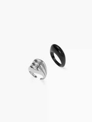 2PCS RESIN & PLEATED RING SET