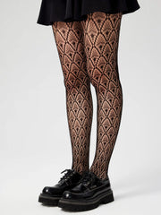 Geometric Pattern Fishnet Tights