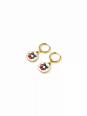LEOPARD PRINT HEART & CHERRY DROP EARRINGS