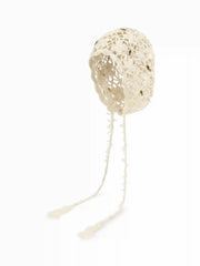 FLOWER KNITTED FRINGED HAT