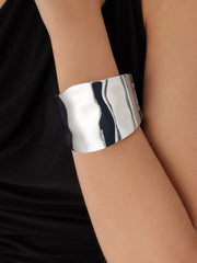 GEOMETRIC IRREGULAR WIDE BANGLE BRACELET