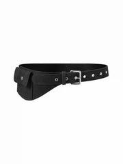 FAUX SUEDE POCKET BUCKLE BELT
