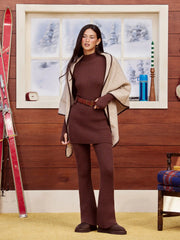Knit Mid Rise Flared Trousers