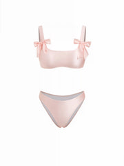 U-neckline Bracelet Cheeky Bowknot Bikini Set
