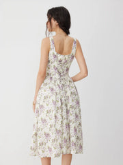 Mid Rise Floral Sleeveless Midi Dress