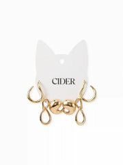 3 PAIRS GEOMETRIC STUD EARRINGS SET