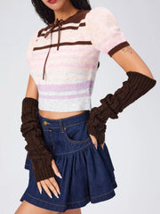 CABLE KNIT FINGERLESS GLOVES