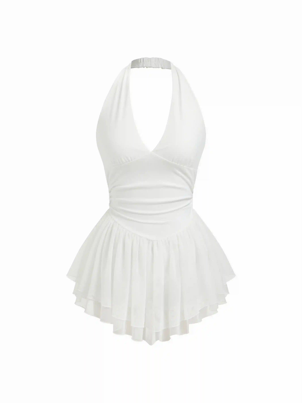 V-neck Solid Mid Rise Mini Active Dress