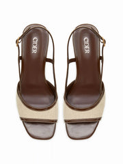 TWO-TONE STRAP SLINGBACK SANDALS