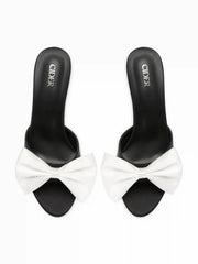 SATIN BOWKNOT HEELS