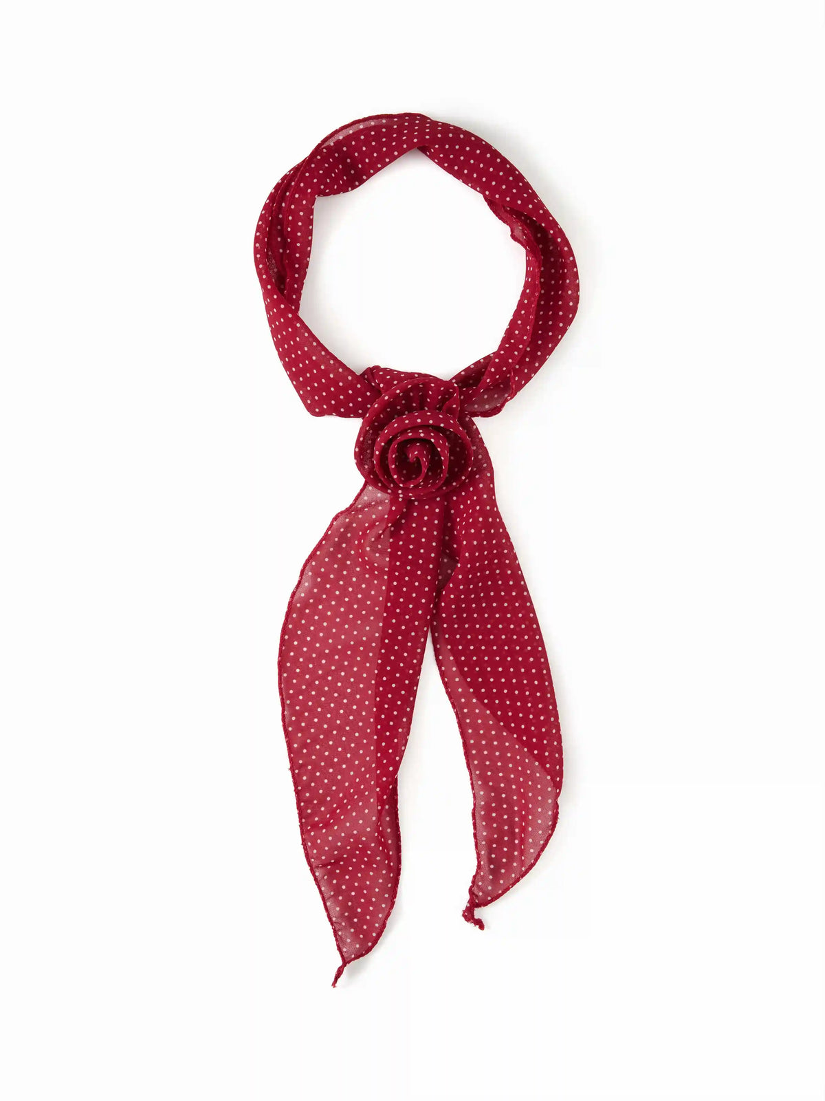 FLOWER DECOR POLKA DOT SILK SCARF
