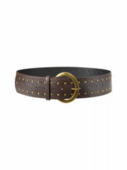 STUDDED ROUND BUCKLE BELT