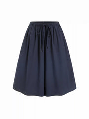 Cotton Mid Rise Drawstring Oversized Bermuda Shorts
