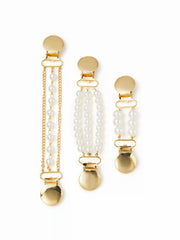 3PCS FAUX PEARL BEADED SWEATER CLIP