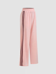 Elastic Waist Contrasting Trim Sweatpants