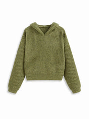 Knit Long Sleeve Oversized Hoodie
