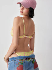 Floral Sweetheart Ruffled Underwire Bikini Set