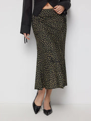 Polka Dot Zipper Mermaid Maxi Skirt