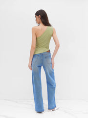 Asymmetrical Ruched Split Tank Top