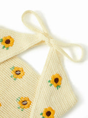 SUNFLOWER KNITTED HEADSCARF
