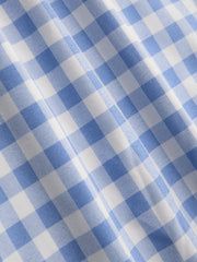 Tube Gingham Ruffle Shirred Zipper Midi Dress