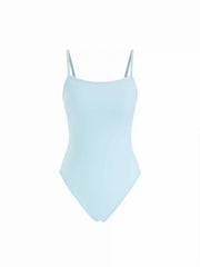 Reversible Colorblock High Stretch Round Neck Contrast Binding One-piece Swimsuit