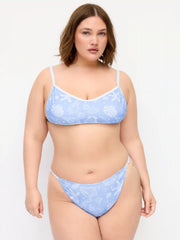 Seashell Graphic Scoop Neckline Bracelet Bikini Set With Shorts Curve & Plus