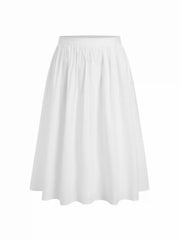 Cotton-blend Mid Rise Solid Ruffle Maxi Skirt Curve & Plus