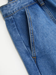 Denim Pinafore Metal Detail Maxi Dress Curve & Plus