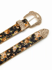 FLORAL ENGRAVED BUCKLE BELT