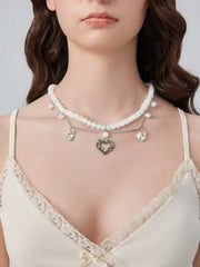 Crystal Heart Decor Beads Necklaces