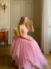 Mesh High Rise Strapless Ruched Bubble Maxi Dress