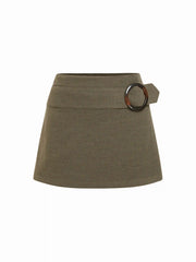 Low Rise Belted A-line Mini Skort