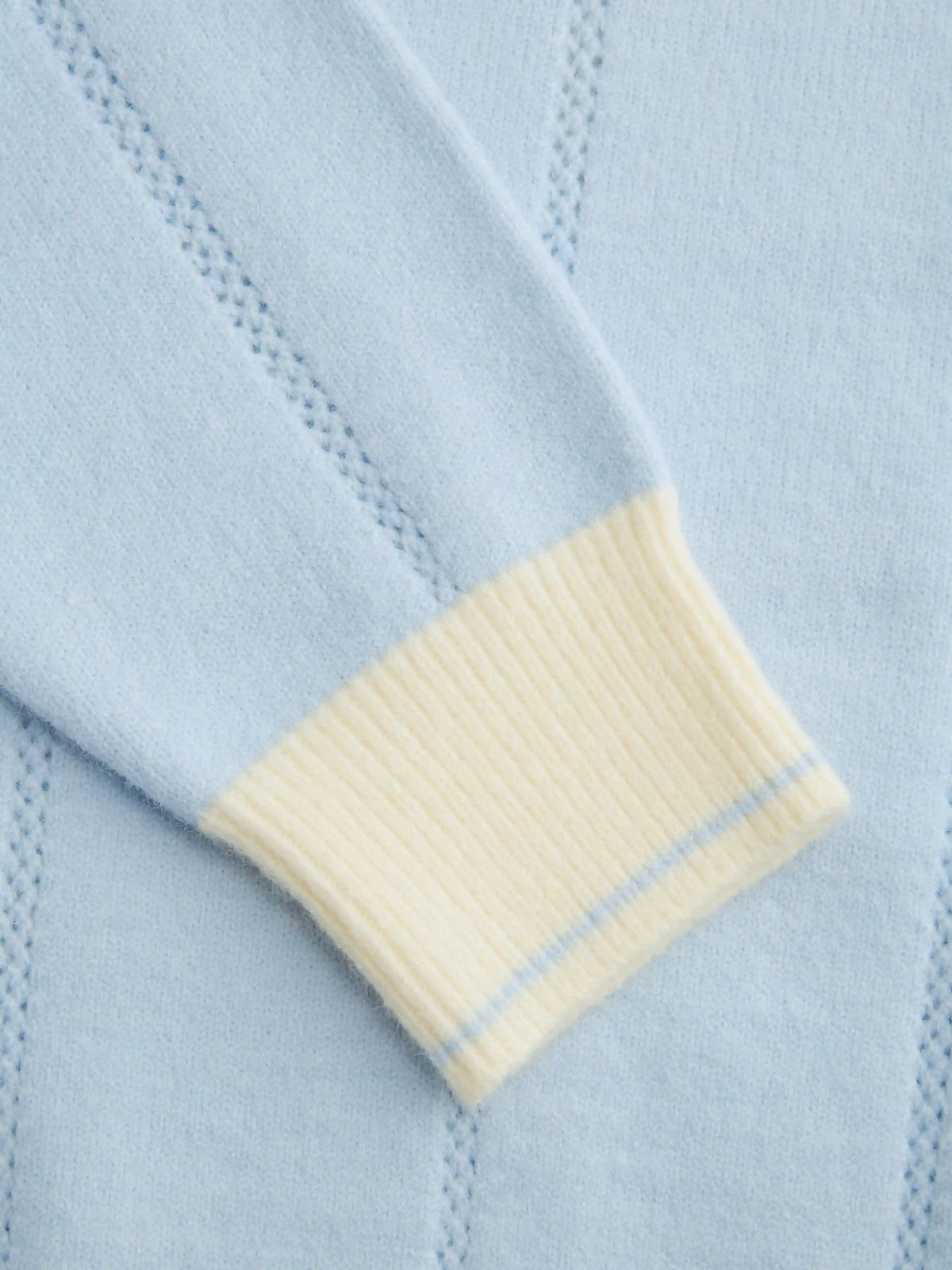 New York Knit Colorblock Polo Neck Long Sleeve Oversized Top