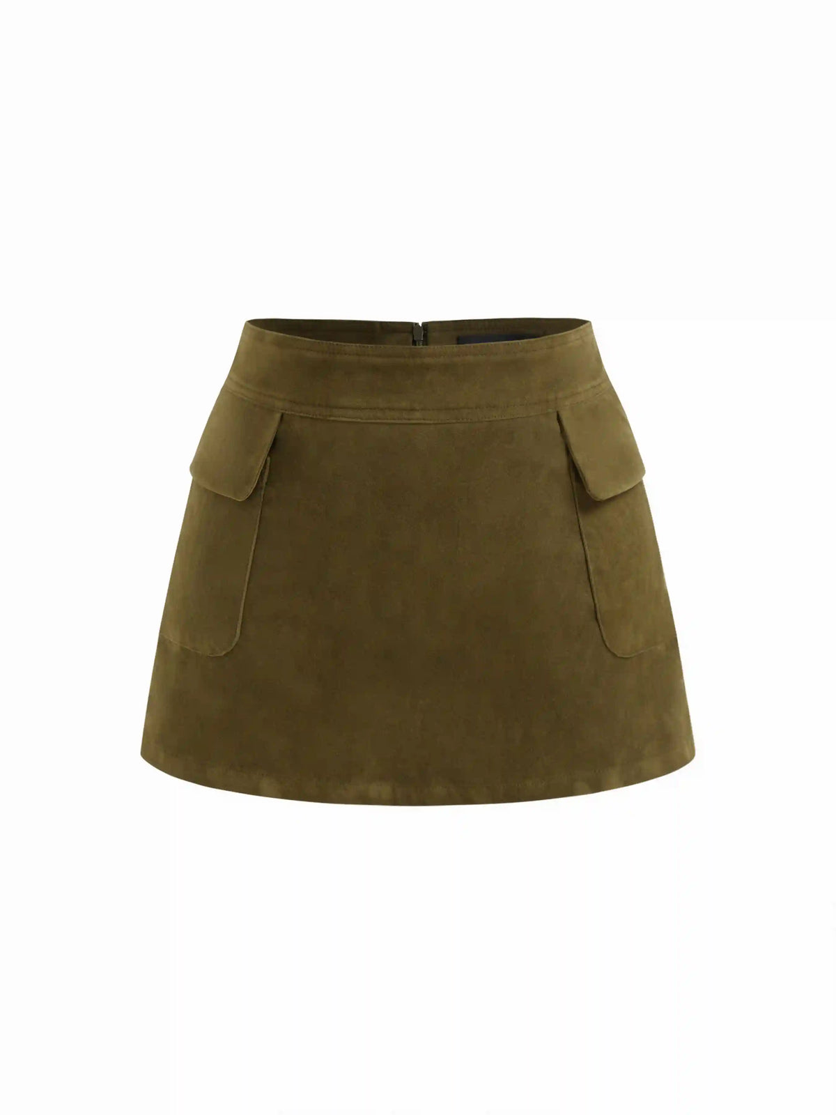 Suede Low Rise A-line Mini Skirt