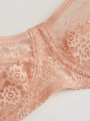 Lace Sweetheart Neck Demi Bra & Mid Rise Bikini Lingerie Set