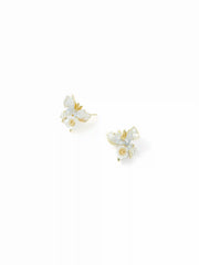 BUTTERFLY & FLOWER STUD EARRINGS