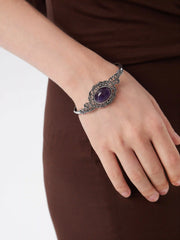 AMETHYST CRYSTAL OPEN BRACELET
