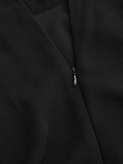 Chiffon Stand Collar Bowknot Straight Leg Jumpsuit