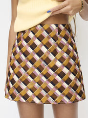 Tartan Mid Rise Mini Skirt