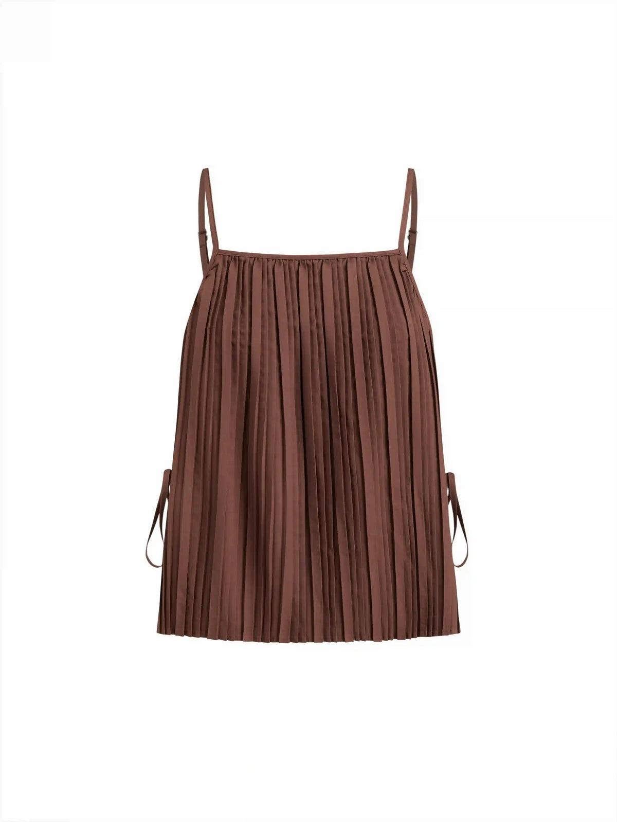 Pleated Split Side Bowknot Oversized Cami Top